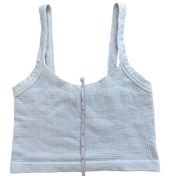 White Ribboned Crop Top / Tank Top - Super Stretchy Size Small - Picture 3 of 4